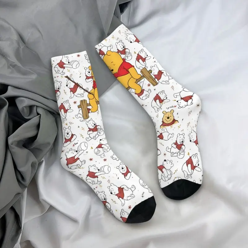 Custom Cool Winnie The Pooh Socks Women Men Warm 3D Printed Football Sports Socks
