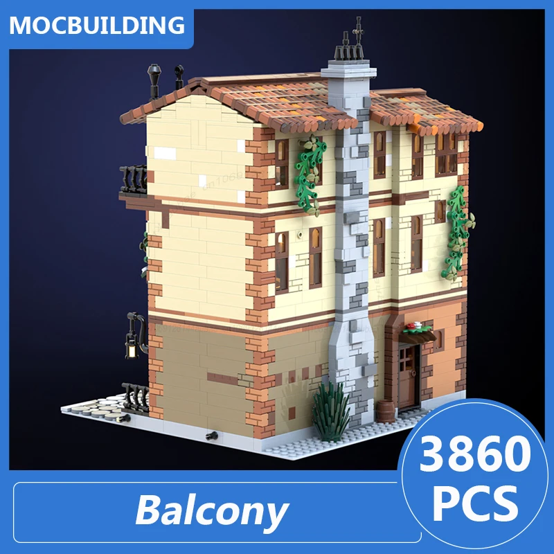 شرفة وحدات العمارة Moc اللبنات لتقوم بها بنفسك تجميع الطوب عرض نموذج جمع الإبداعية عيد الميلاد اللعب الهدايا 3860 قطعة