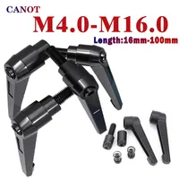 Length 12-100mm Alloy Steel M4 M5 M6 M8 M10 M12 M16 Clamping Lever Machinery Adjustable Handle Locking External Male Thread Knob