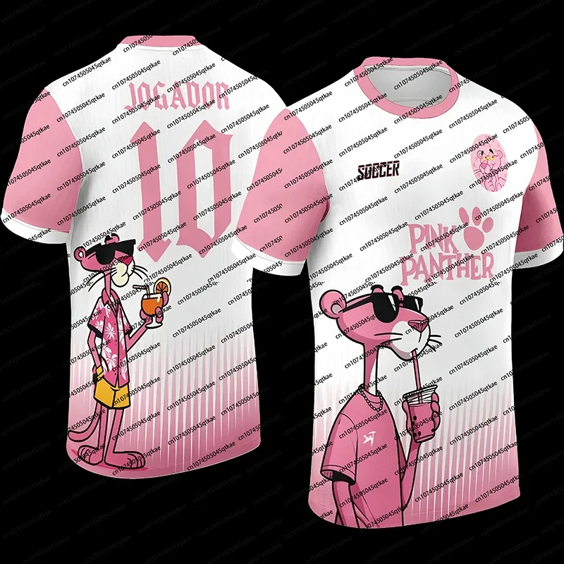 

Special Edition Pink Panther 3D Print Football Jersey O-neck Breathable Sport Tee Men Women Training TShirt Streetwear Tops