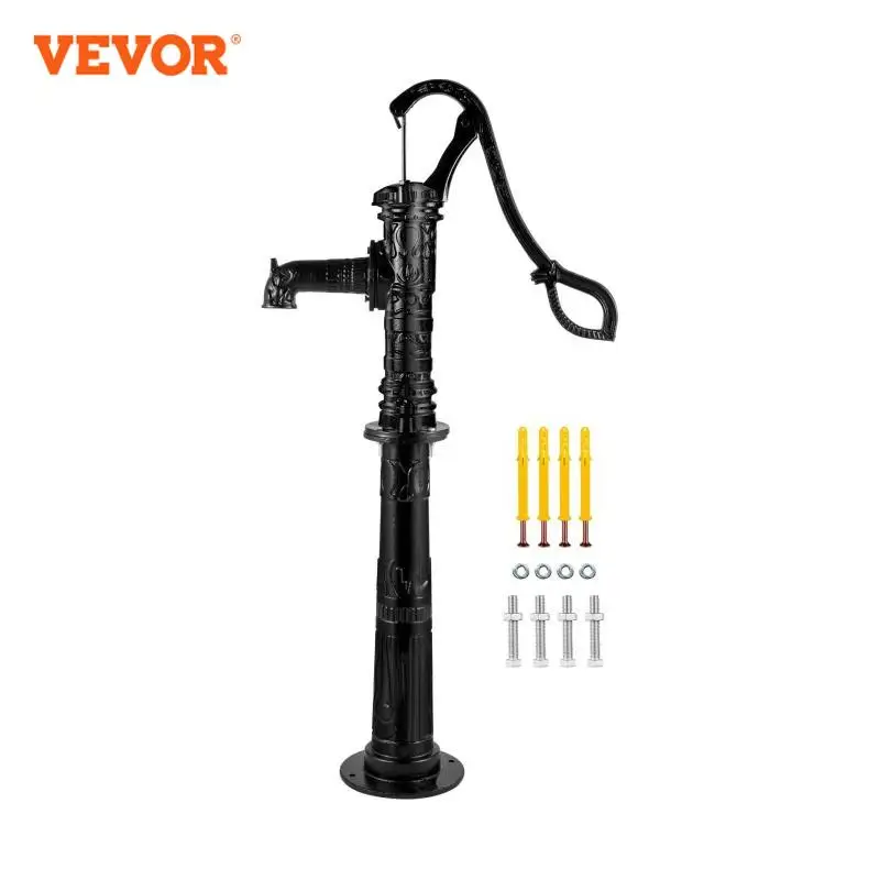 VEVOR Hand Water Pump with Stand 15.7 x 9.4 x 53.1 inch Pitcher Pump & 26 inch Pump Stand for Yard Garden Farm Irrigation Use