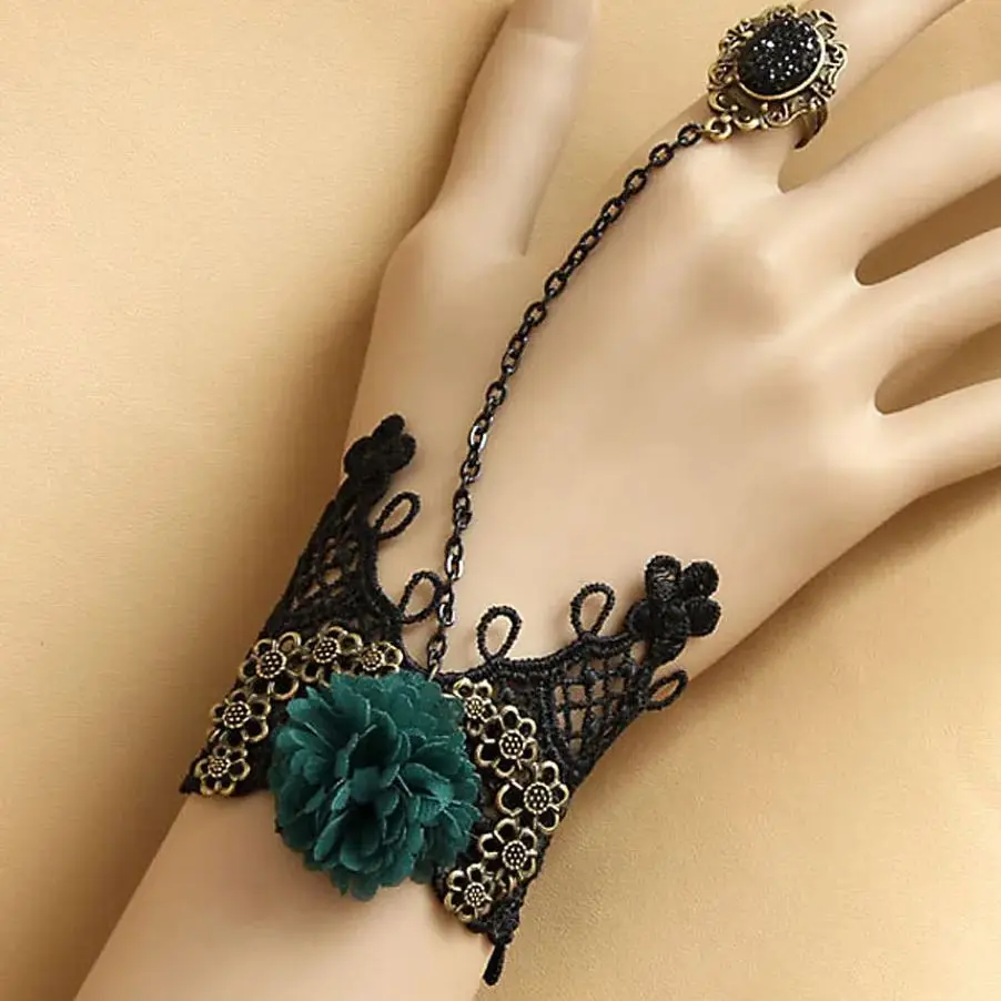 Lace bracelet Gothic style Vintage Gothic Lace Slave Bracelets Bangles DIY Bride Bracelets Renaissance Wedding Accessories