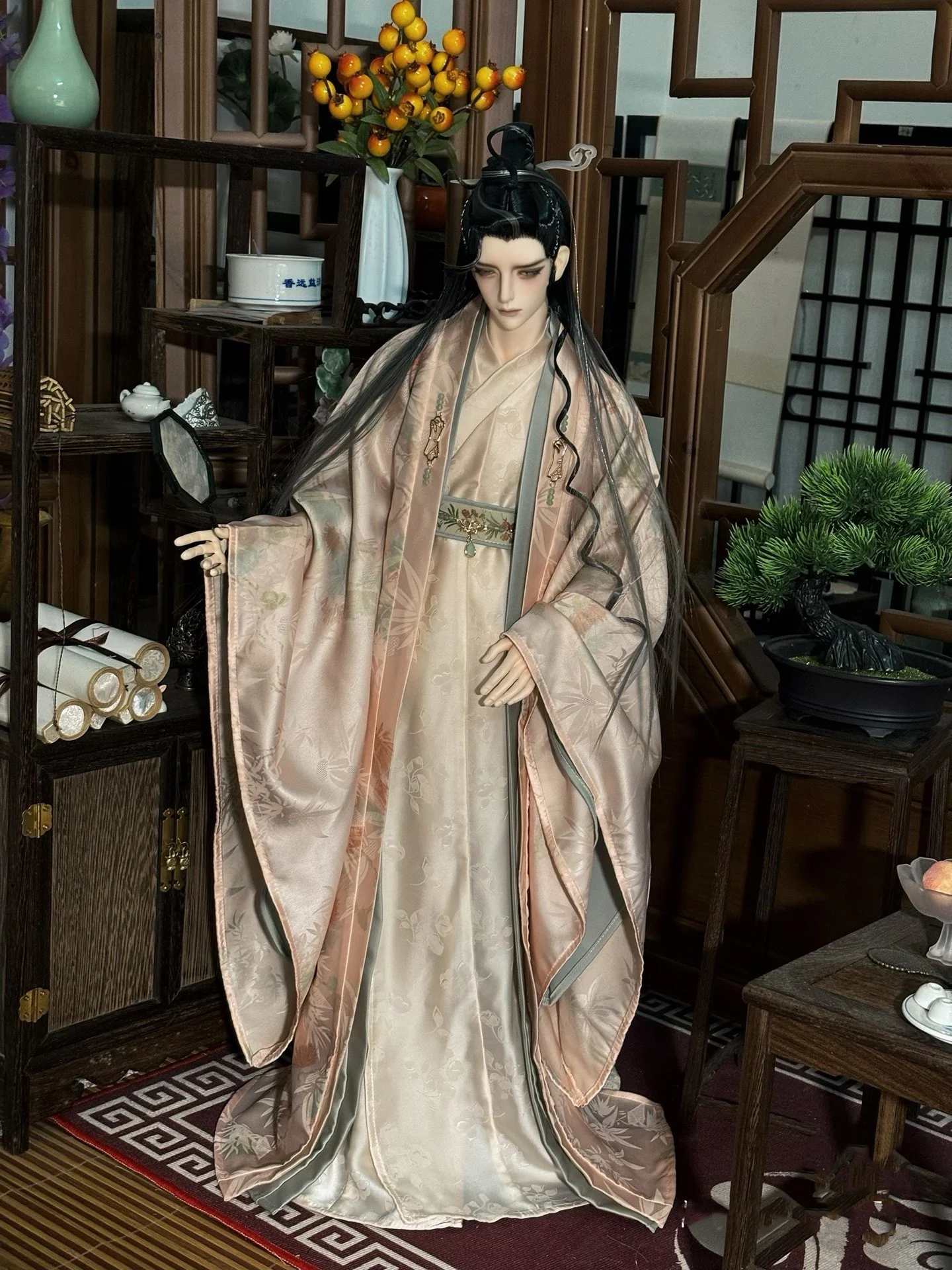 1/3 BJD Hanfu Ancient Costume Robe Warrior Outfit For Longhun73 ID75 Strong Uncle Doll Clothes Accessories A2183