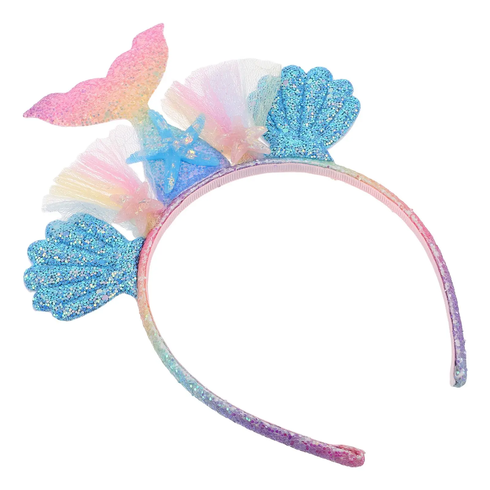 

Mermaid Headb Hair Accessories for Kids Girls Princess Child Sparkly Tail B Headdress Birthday Party Supply