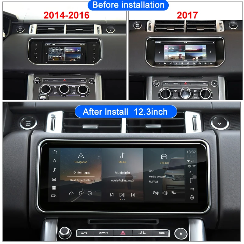 For Range Rover Sport L494 2014-2017 Car Radio Multimedia Video Player 12.3-inch Android 14 GPS Navigation Stereo 4G WIFI DSP