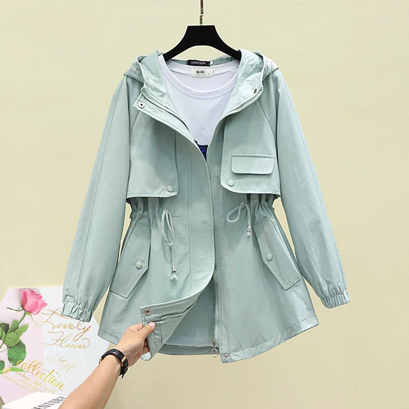 Windbreaker Women's Long Coat Spring Autumn 2026 Popular New Online Celebrity Jacket Students Korean Outwear Casual Top Female