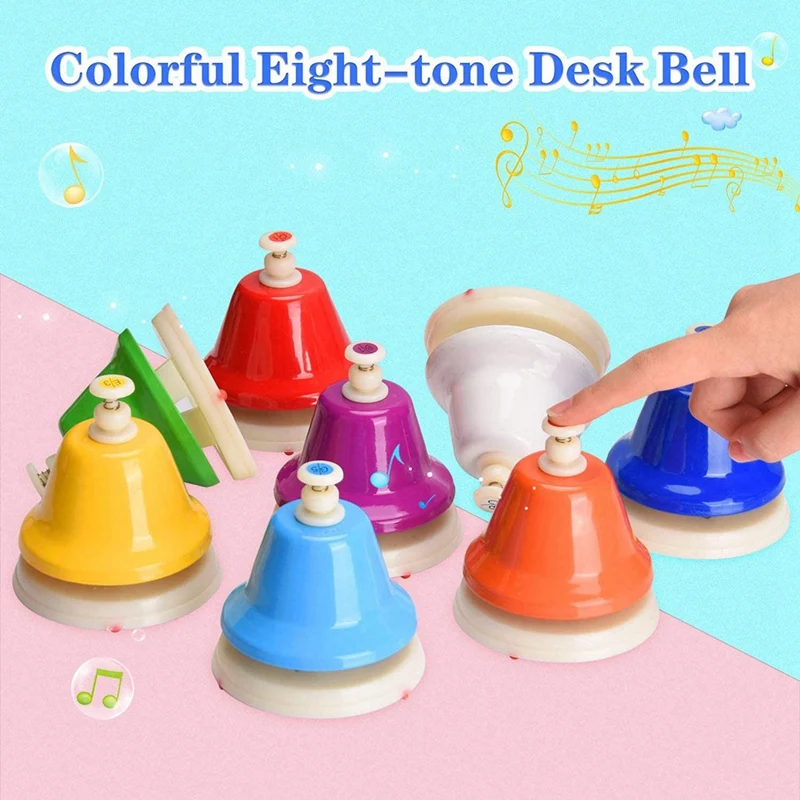 B68B 48 Notes Diatonic Metal Desk Bells Rainbow Music Bells Musical Learning Teaching Percussion Instrument for Kids Adults
