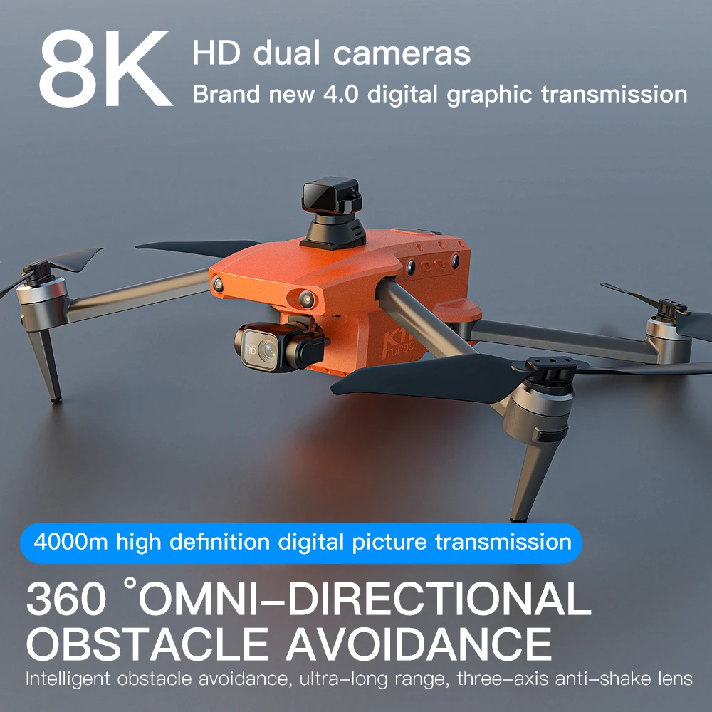 New K11 Turbo  GPS 4K  5G Wifi 3 axis Gimbal Brushless Motor With Obstacle avoidance 4KM Distance Big Screen