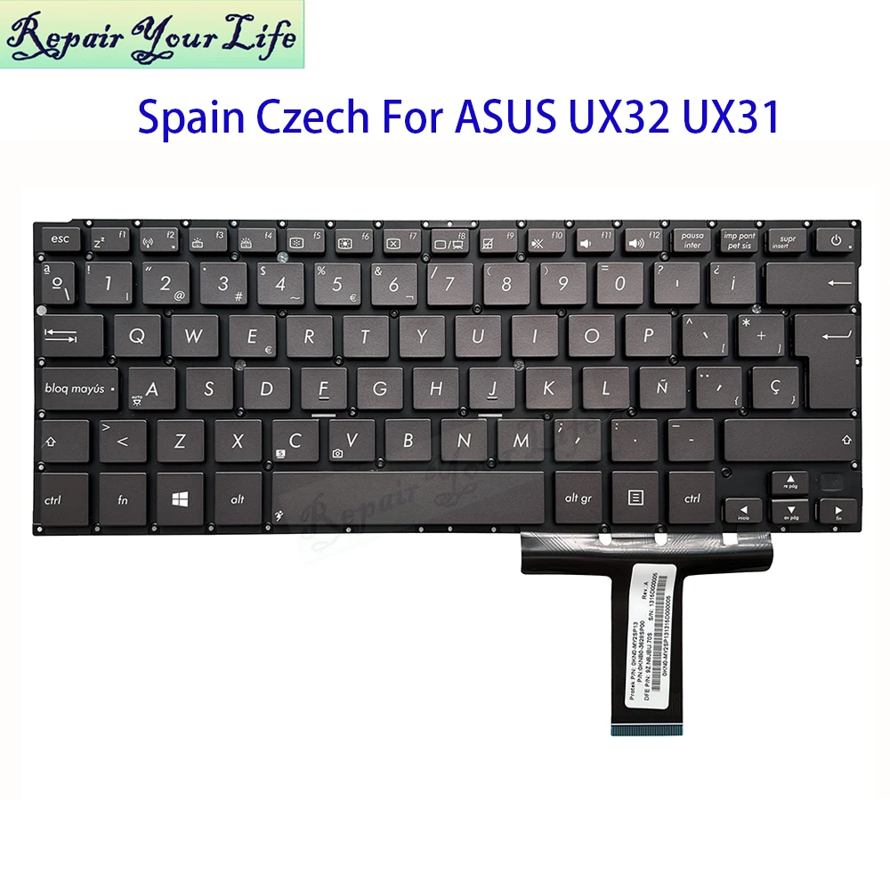 Czech Spanish Keyboard For Asus Zenbook UX31 UX32 UX31E UX31A UX32LA UX32LN UX32E UX32VD Notebook Teclado Parts 0KNB0-3628SP00