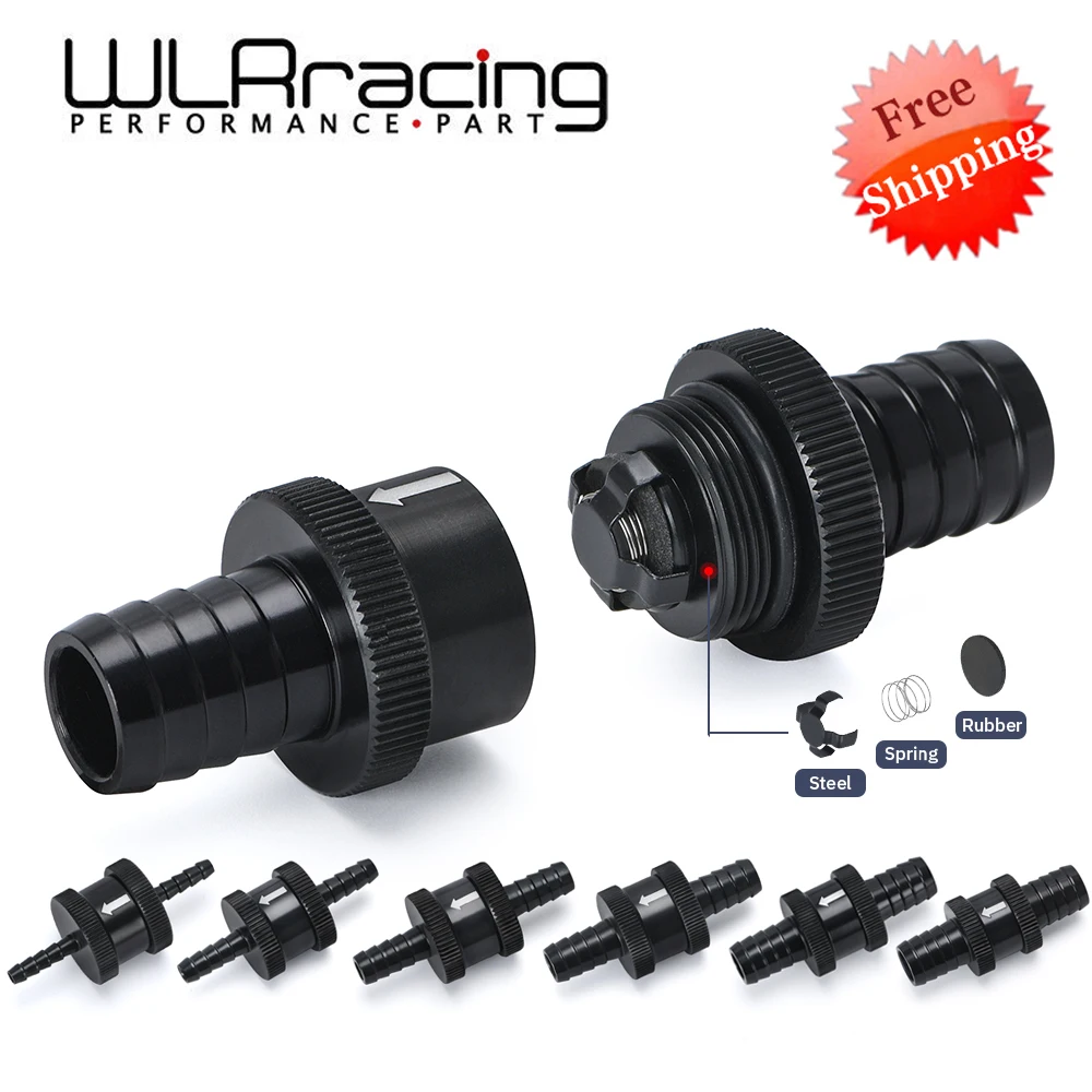 Válvula de retenção de combustível, 6 tamanhos 4mm/6mm/8mm/10mm/12mm/16mm, válvula sem retorno, liga de alumínio, gasolina diesel