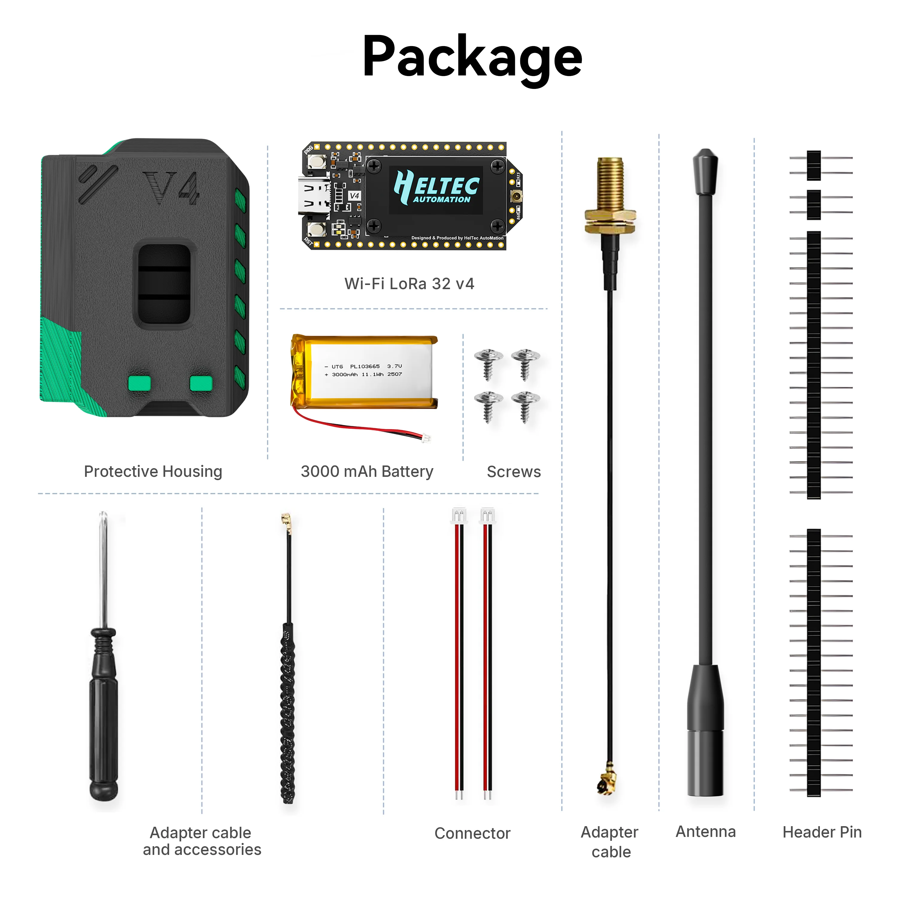 Heltec V4 ESP32 LoRa 32 Dev-Board Meshtastic Kit met batterij ESP32-S3 SX1262 27dBm OLED-display voor Meshtastic WiFi IoT Arduino