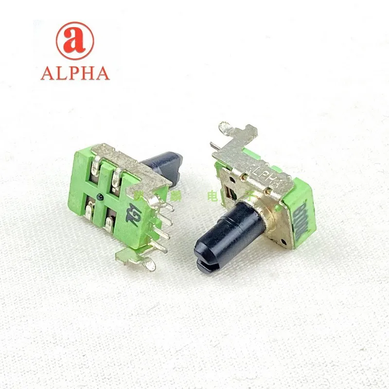 Taiwan ALPHA RK11 B100K 4-pin horizontal speaker power amplifier mixer gain volume potentiometer mid-center 13shaft -10PCS