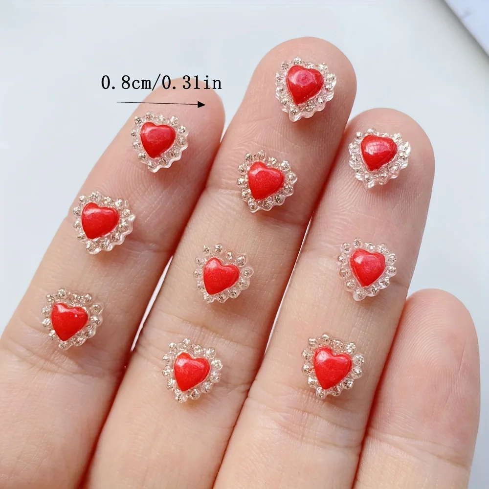 50pcs Mini Sparkling Ruby Nail Art Set Odorless Suitable for DIY Wedding Scrapbooking Crafts Mobile Phone Case Hairpin Accessory