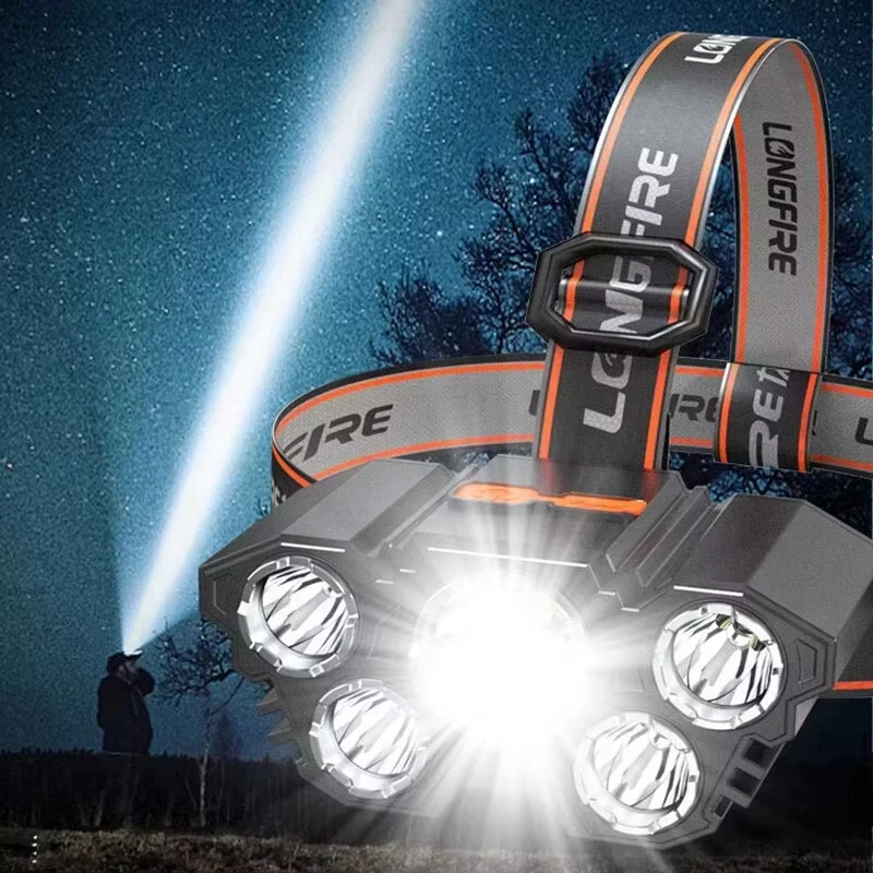 USB Powerful Headlight Rechargeable LED Tactical Camp Lamp Super Bright Environmentally Friendly It Is Used for Hiking, Outdoors