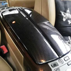 Car Styling Carbon Texture Central Console Armrest Box Protector Cover For BMW 7 Series E66 2002 2003 2004 2005 2006 2007 2008