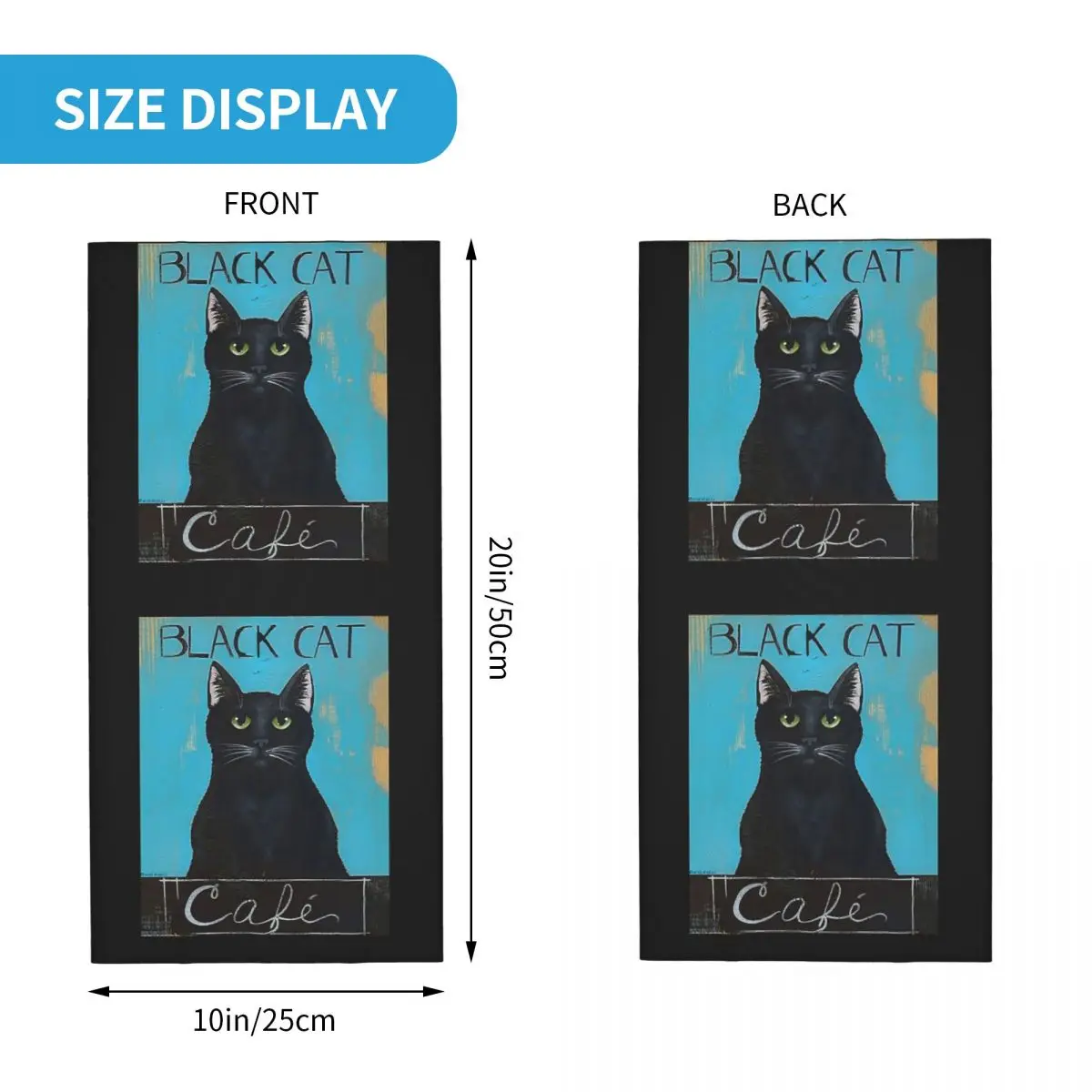 Black Cat Cafe Bandana Neck Gaiter Printed Wrap Scarf Multifunction Balaclava Outdoor Sports For Men Women Adult Washable