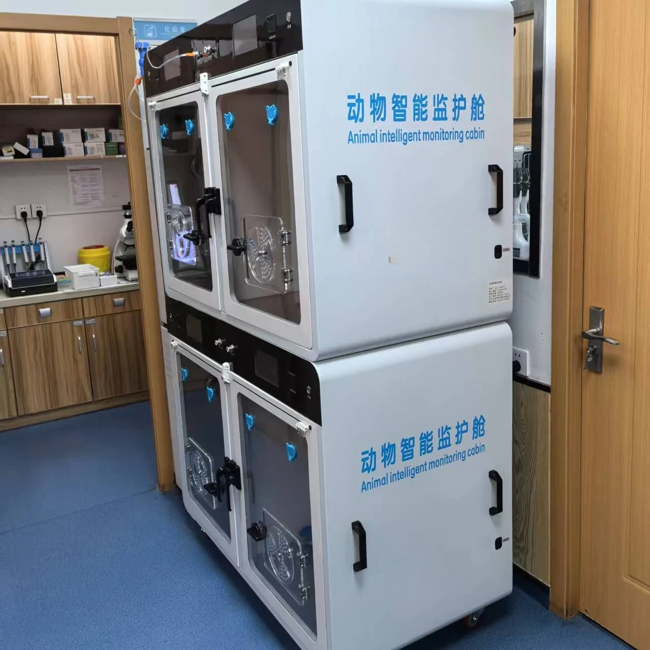 Convenient Control Advanced Veterinary Oxygen Cage Combining Nebulization Constant Humidity System Pet ICU Cage