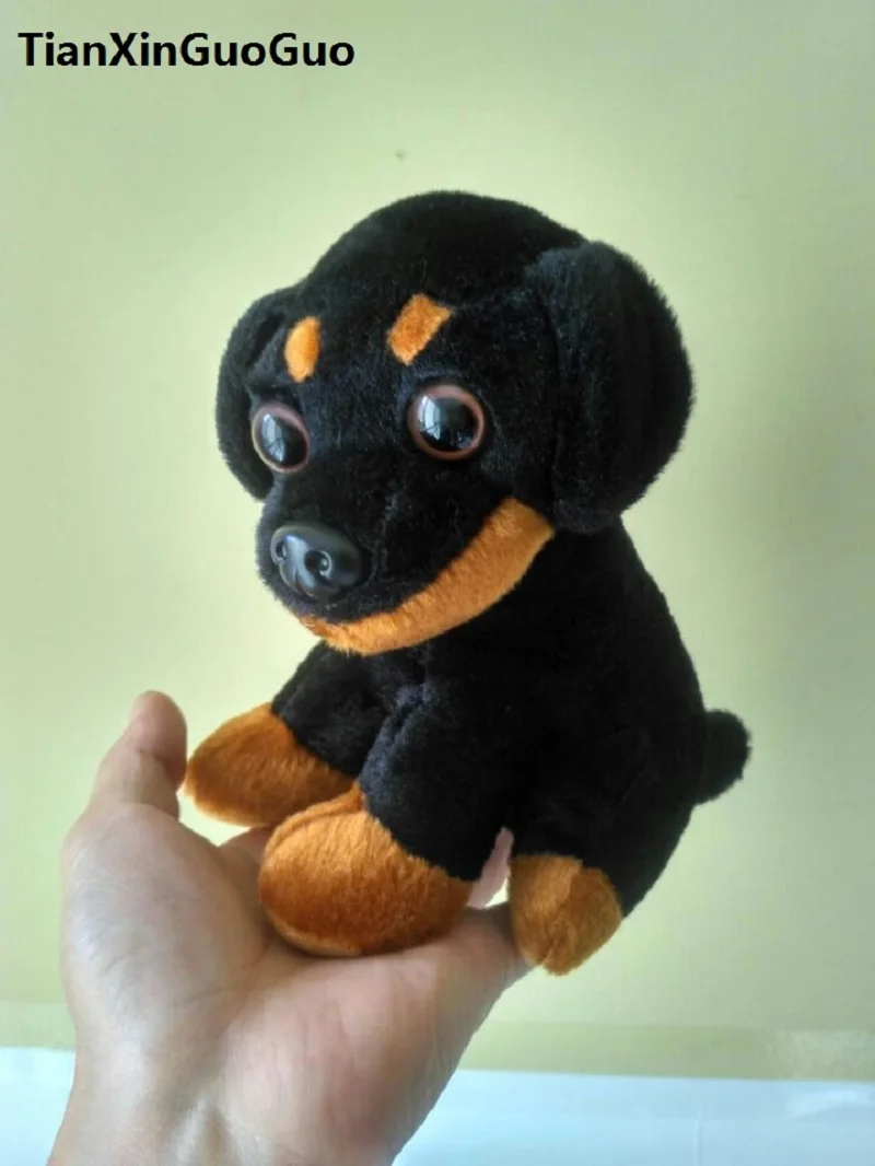 About 20cm Squatting Rottweiler Dog Plush Toy Soft Doll Kids Toy Birthday Gift h1808