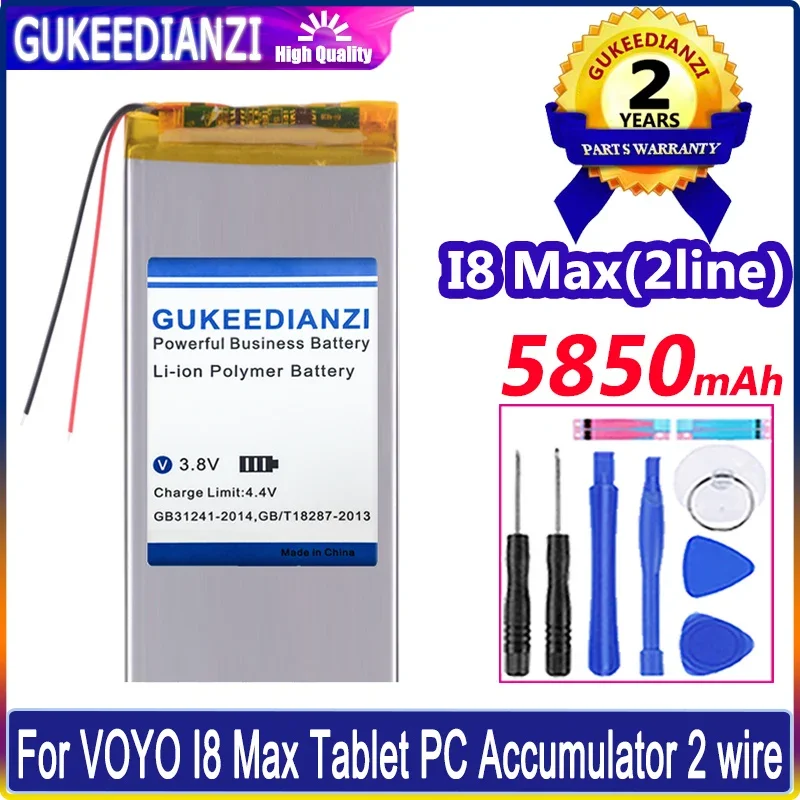 

GUKEEDIANZI Battery 5850mAh For VOYO I8 Max I8Max Tablet PC Accumulator 2 Wire Batteries