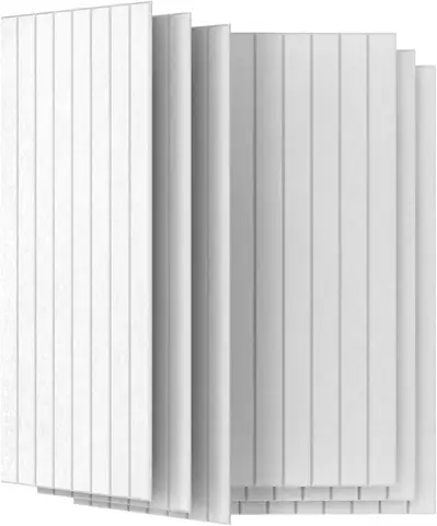 6 Pcs Acoustic Panels, 47.2x23.6 Inches, Sound Absorbing Wall Decor for Office, Home Theater, Studio in White