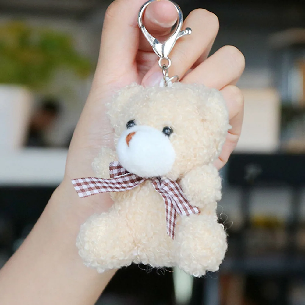 1-5PCS Soft Plush Bear Dolls Keychain Cartoon Stuffed Bear Key Ring for Bag Pendant Plush Toys Christmas Gifts for Women Girls