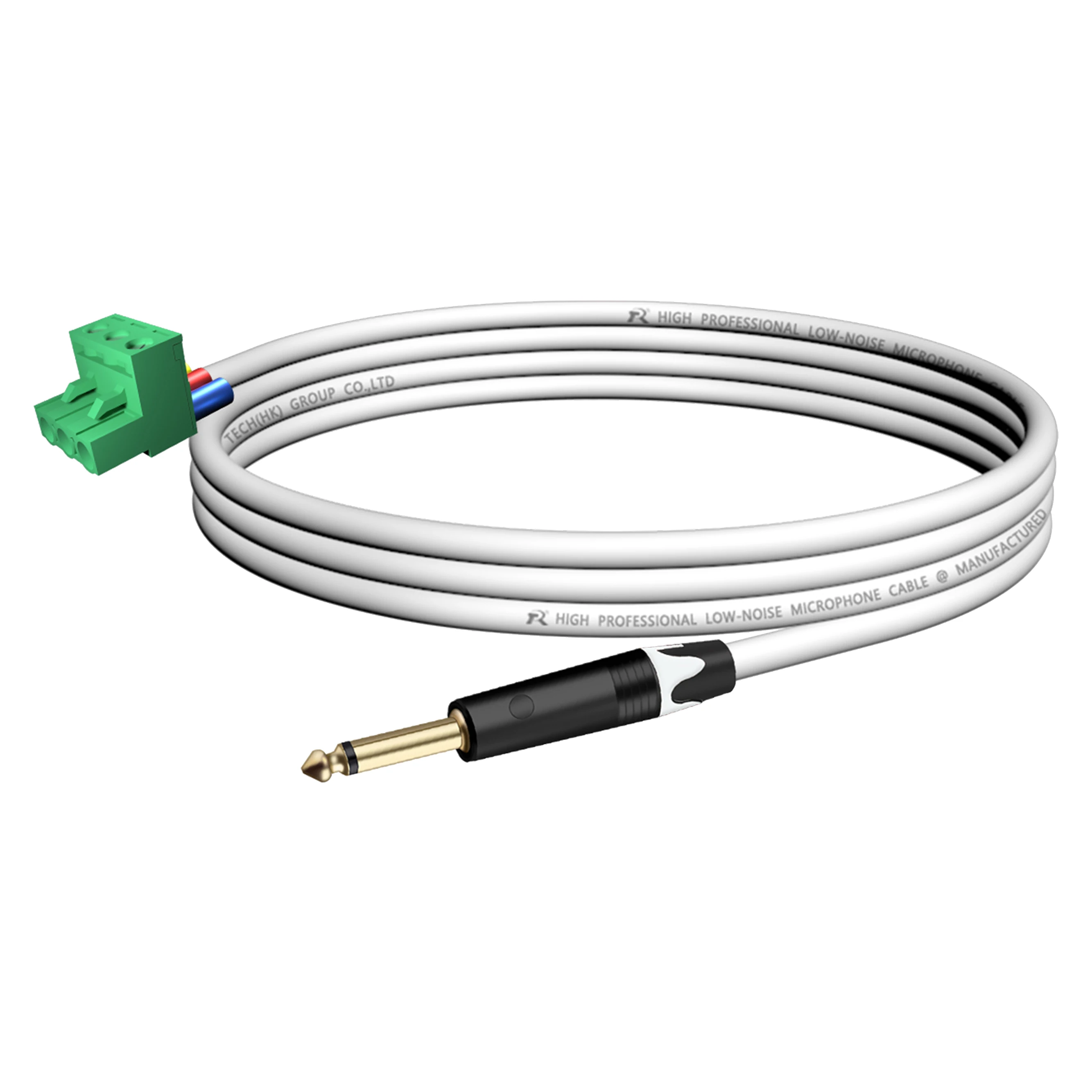 6,35mm TS Mono auf 3-polige Phoenix Schraubklemme Audiokabel, mit Schwarzem Endgehäuse, Gl/Nl Beschichtet, für Audiosignalprozessoren – Detail 10