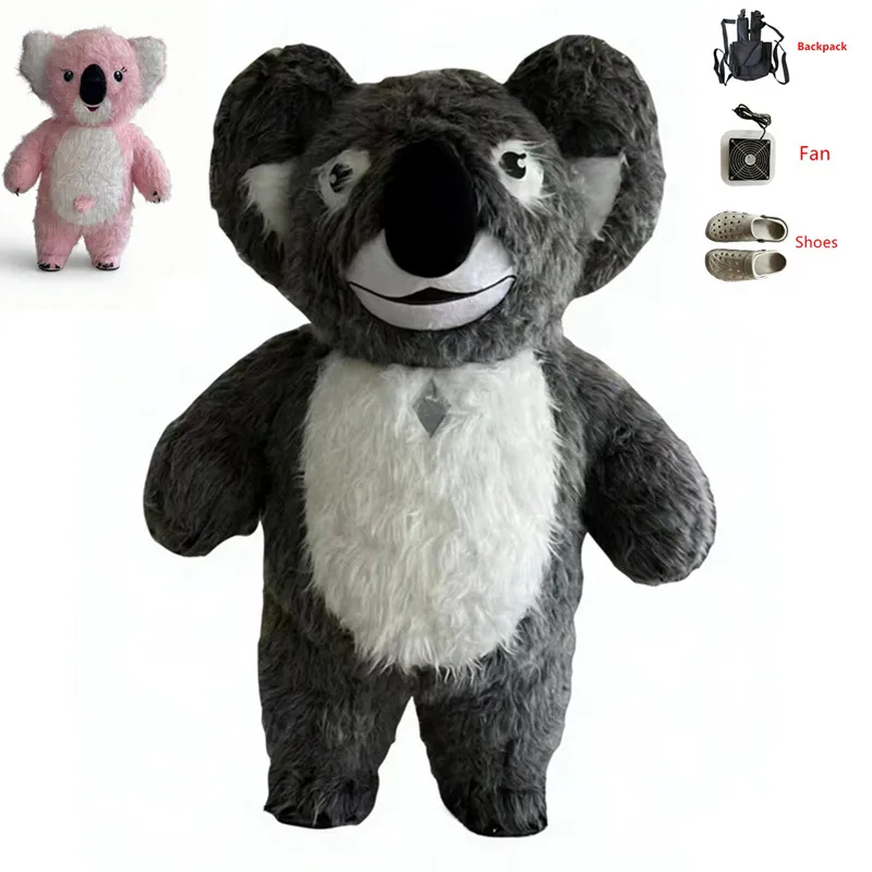 Inflatable Cartoon Koala Doll Costume Adult Plush Mascot Halloween Party Role Play Customizable Beautiful Fur Set