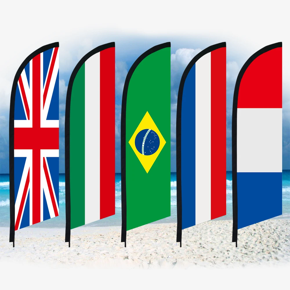

National Feather Flag Only Swooper Without Pole Beach Flag Custom Banner UK Italy Brazil France Netherlands