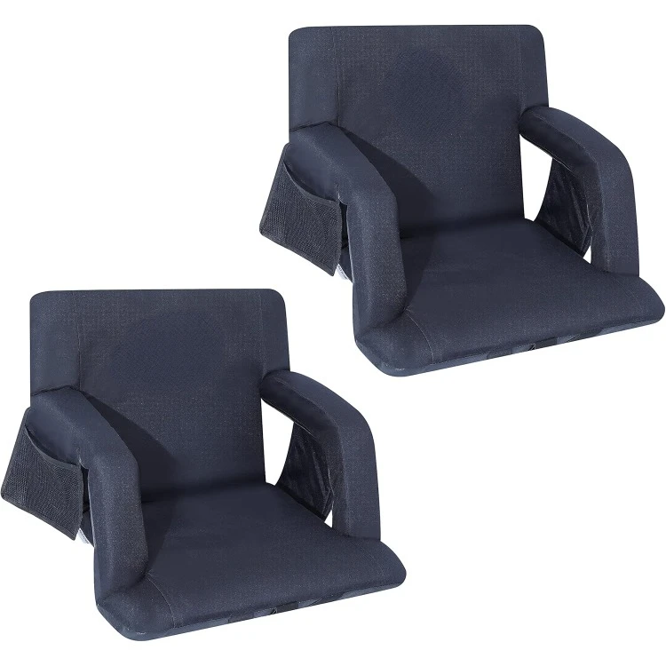 

Stadium Seats with Back Support, Bleacher Chairs with Back and Cushion, Stadium Seat, 5-Reclining, Ultralight, Extra Thick