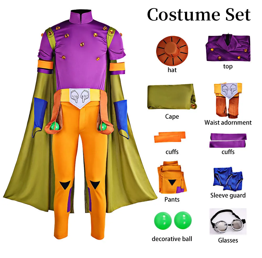 

Anime JoJo Bizarre Adventure Spin Master Gyro Zeppli Cosplay Costume Full Set with Hat and Cloak for Halloween cosplay costume