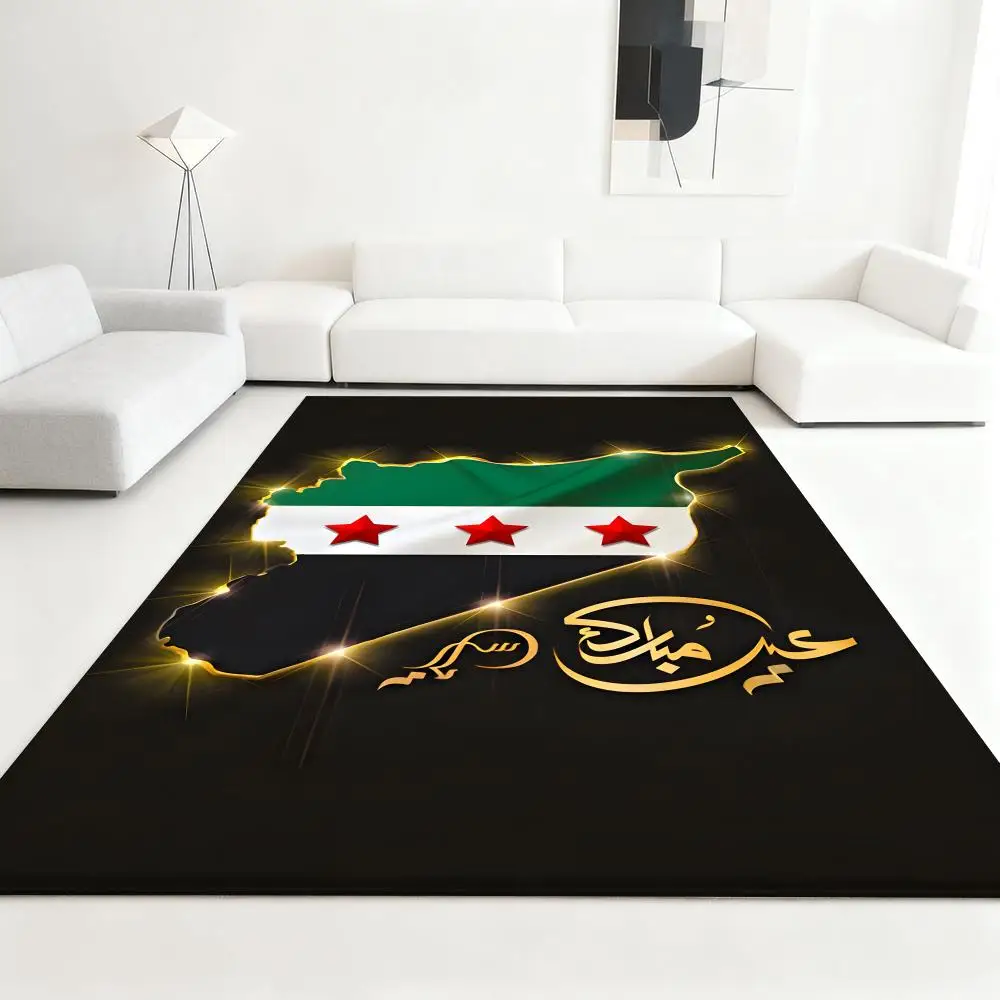 

Flag Syria new map fashion Floor Mat Soft Thickened Absorbent Non-Slip Bedroom Living Room Door Mat Home Decor Flannel Rugs