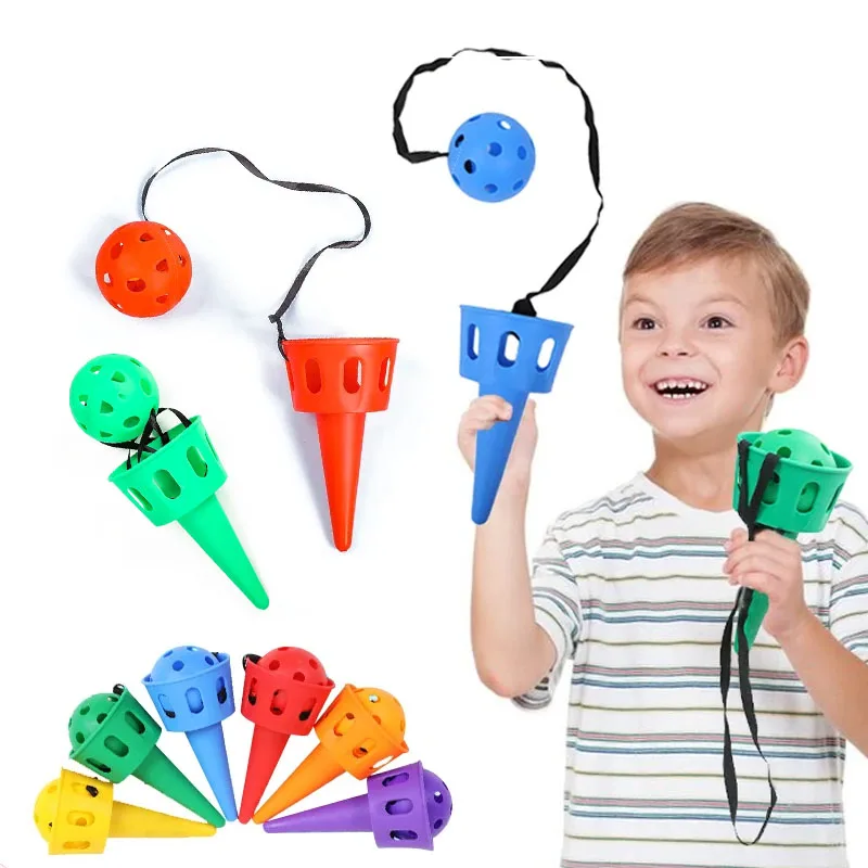 1/2 قطعة مجموعة رمي اصطياد التكامل الحسي مجموعة ألعاب لعبة للهواء الطلق اصطياد مجموعة الأطفال اليد التنسيق بين العين التدريب #1