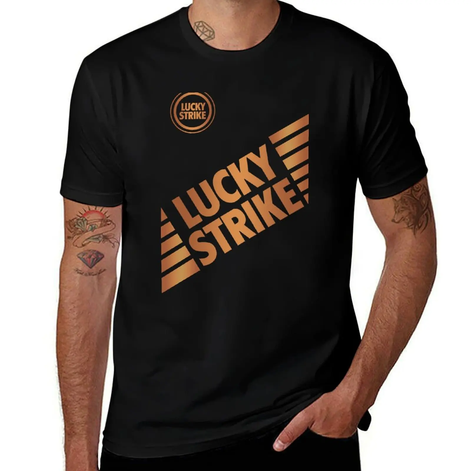 Lucky Strike GOLD T-Shirt man t shirts graphic t shirts for man pack cotton t shirts for man graphic vintage T-Shirt