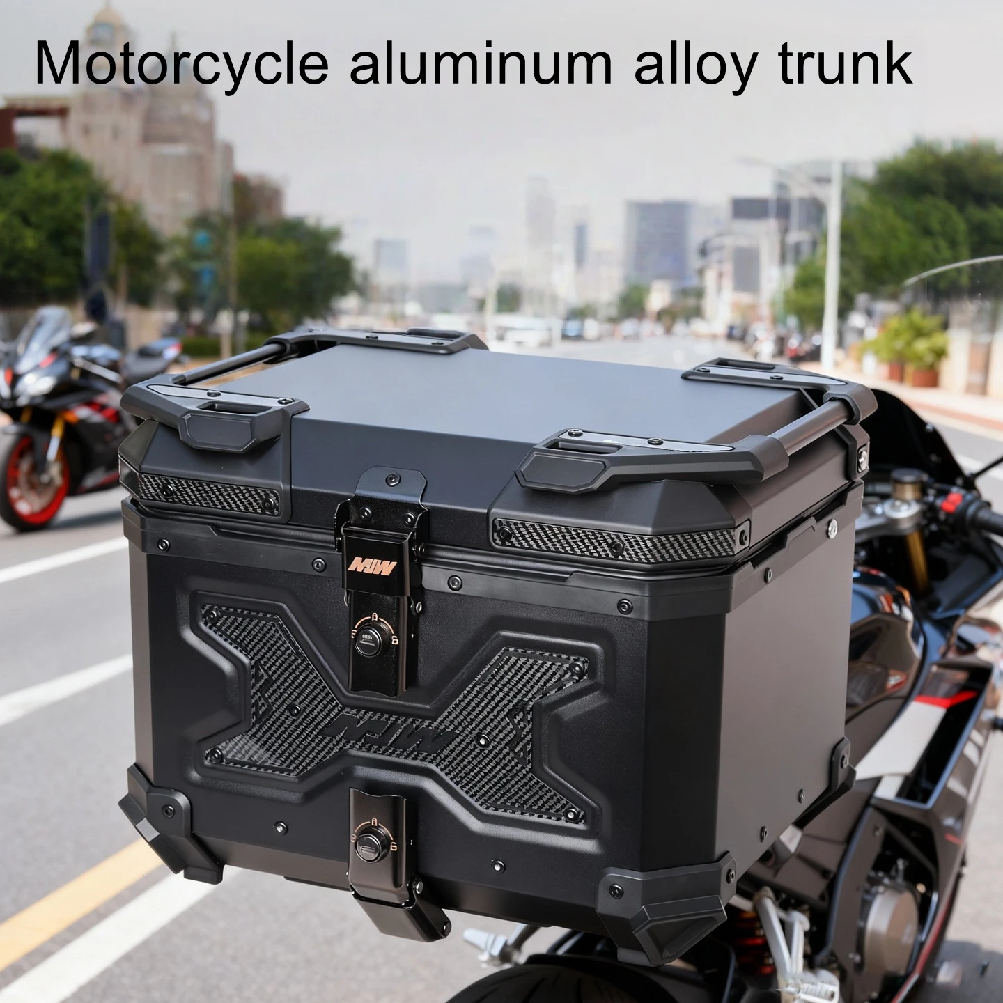 

55L 65L motorcycle aluminum alloy trunk quick disassembly travel toolbox electric vehicle rear trunk