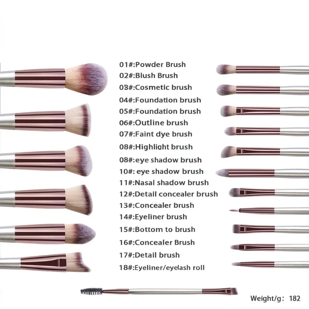 Professional Professional Cosmetic Brush Kit Premium Synthetic Fiber Foundation Eyeshadow Powder Contour Blush Beauty Makeup Tool Set - Aliexpress Deal