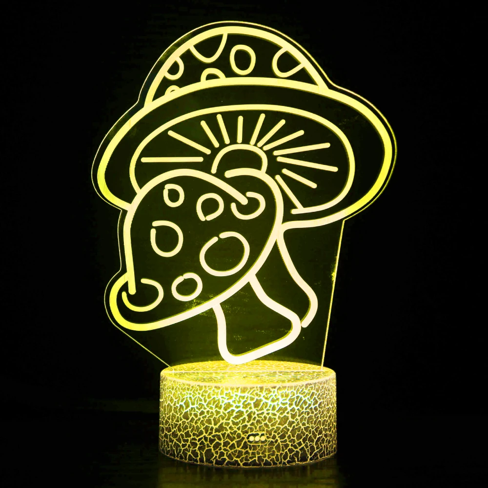 Nighdn Mushroom Lamp LED Night Light 7 Colors Changing Optical Illusion Touch Table Desk Lamp Birthdaty Gifts forBoys Girls