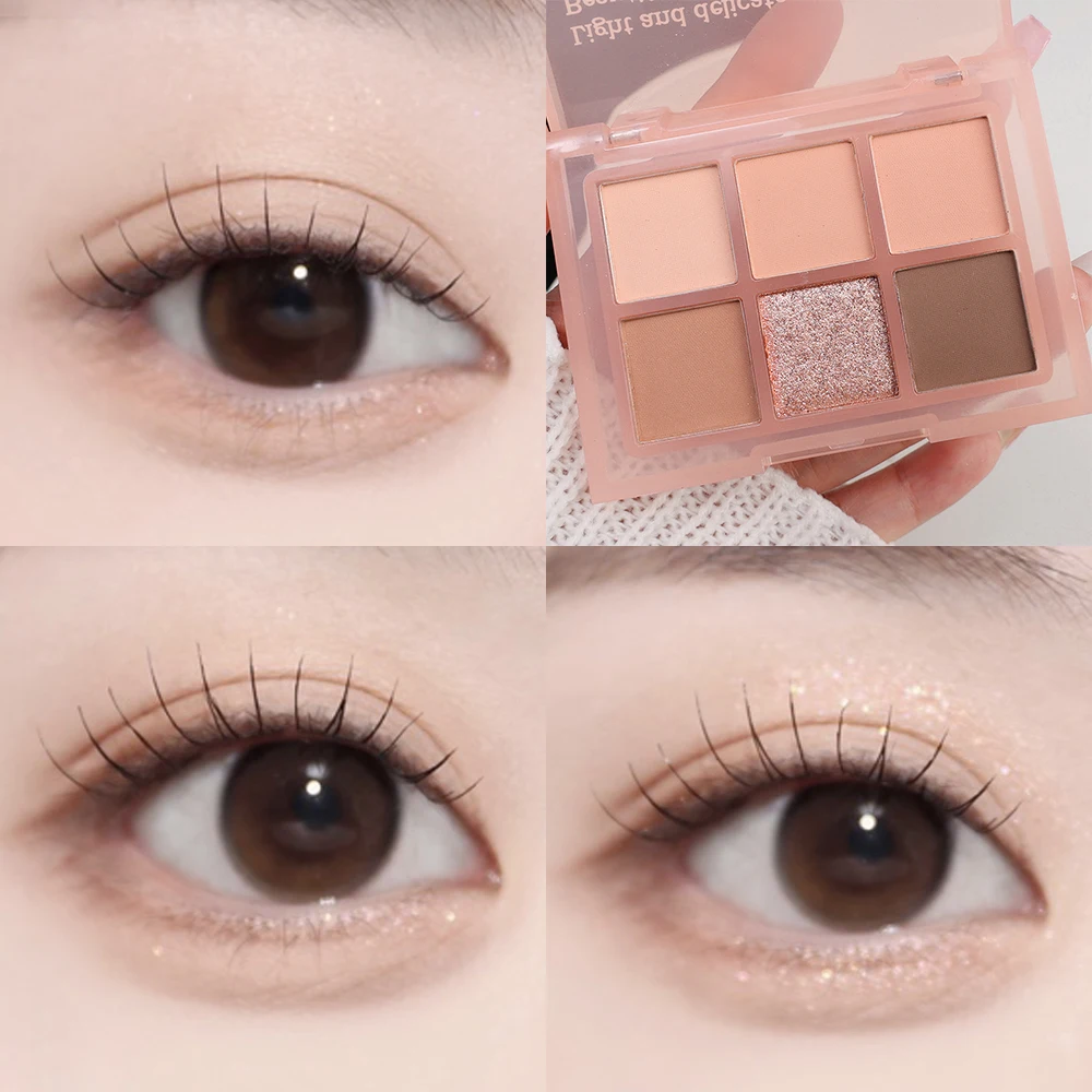 Pearlescent Pink Eye Shadow Palette Glitter Nude Earth Eyeshadow Pallet Long Lasting Eyes Make Up Palette Cosmetic Korean Makeup