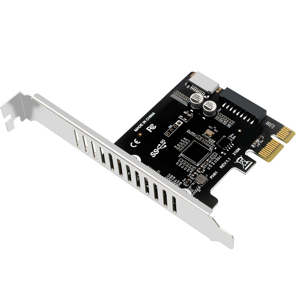 PC PCI-E To USB 3.0 PCIE Expansion Controller Card 19PIN PCI-E To USB 3.0 Type C Front Panel Adapter