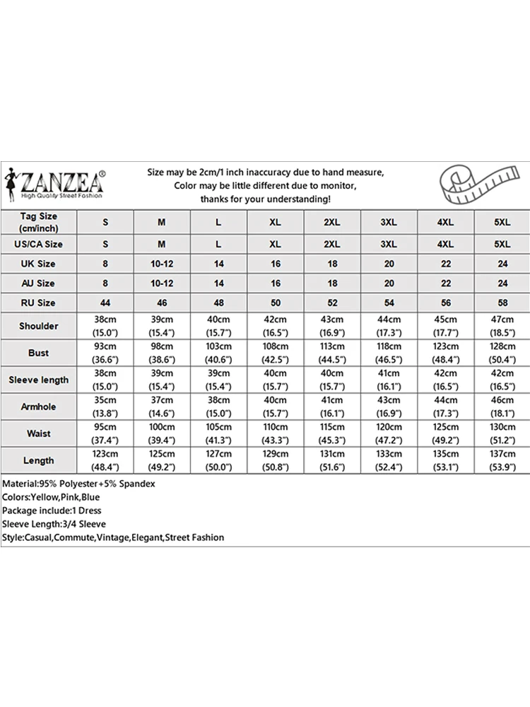 ZANZEA Dames losse maxi-gewaden Femme 3/4 pofmouwen Casual 2025, zomer V-hals Zijsplit Lange jurken Bloemenprint Vakantie