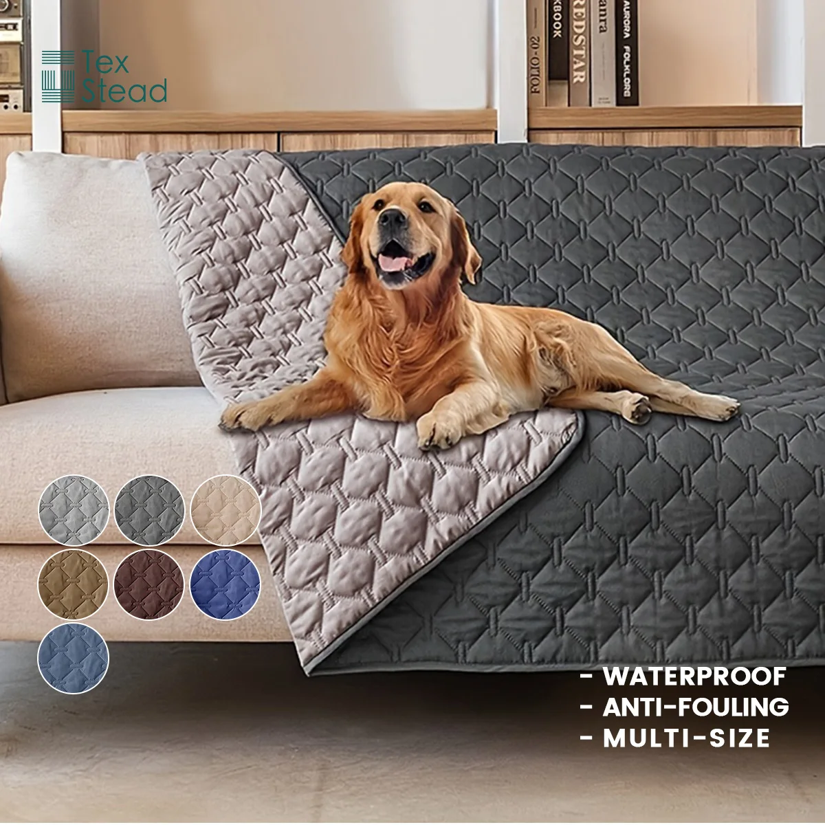 Thick Reversible Pet Mattress,Anti-Slip Washable Dog Mat,Waterproof PU Foam Sofa Cover,Cozy Car Cushion for Cats Dogs
