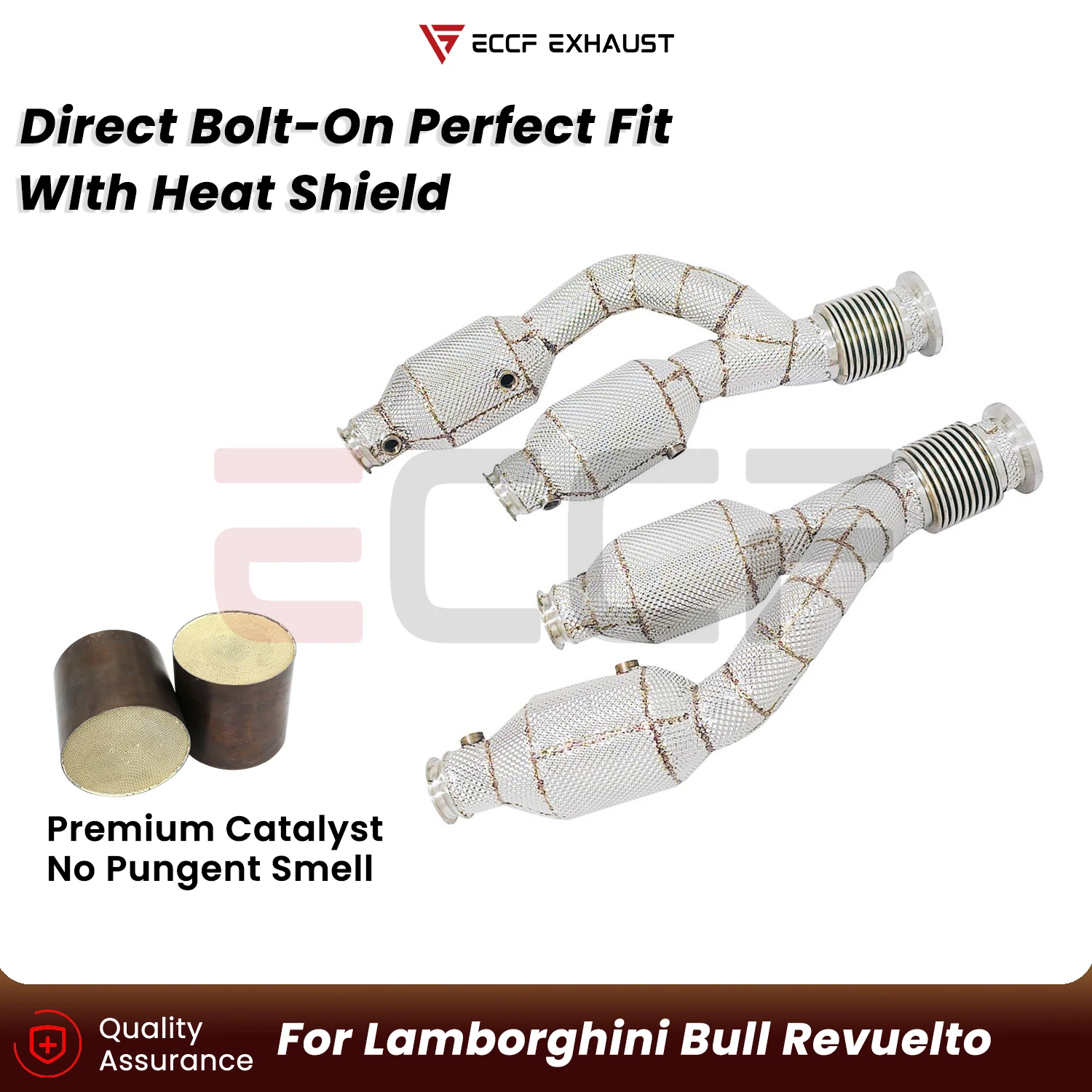 

Sporty Downpipe with Heat Insulation For Lamborghini Bull Revuelto Aggressive Exhaust Sound Plug and Play Upgrade Performance