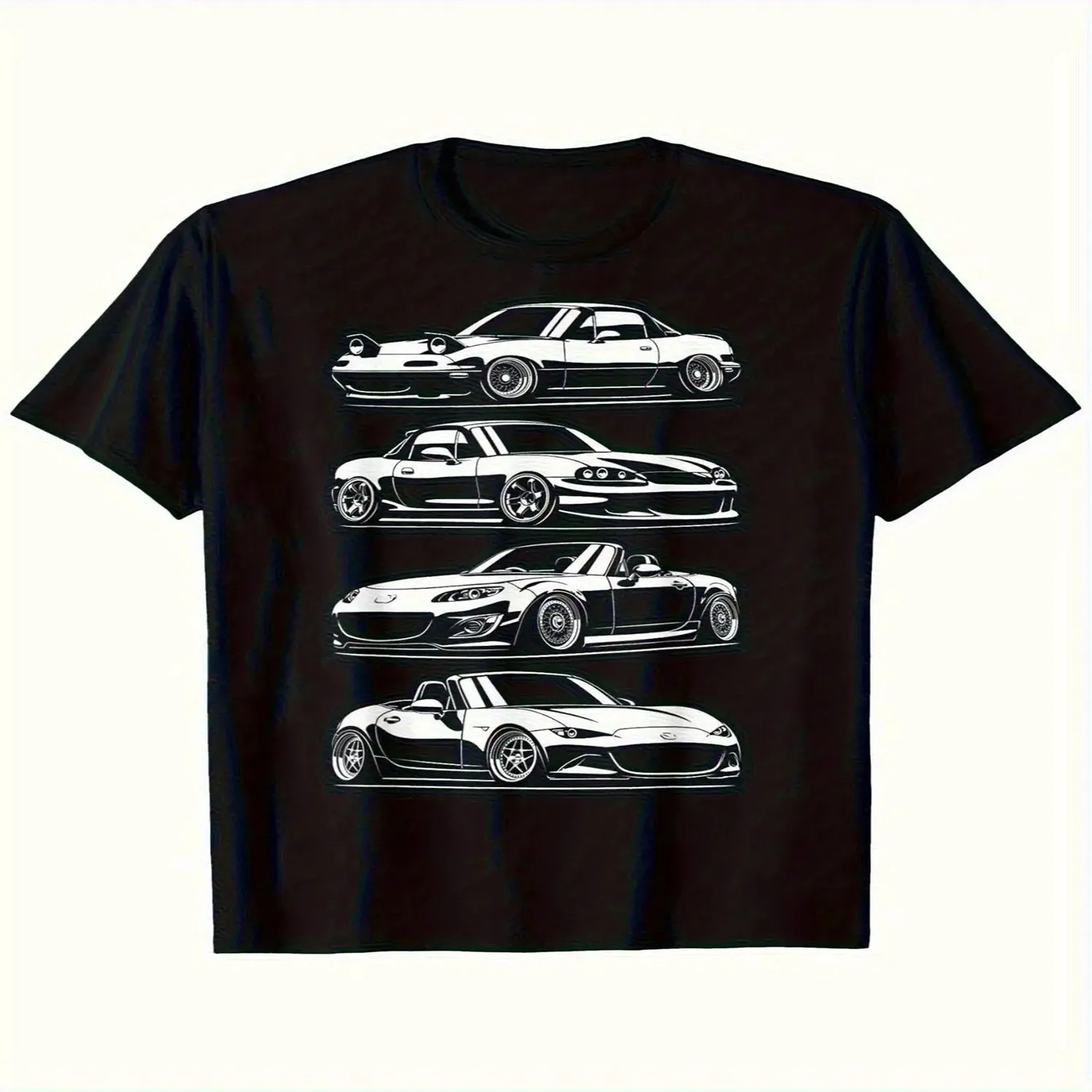 Men'S Size S T-Shirt Featuring Localmx5 Gen JDM Design, with a Round Neck And Short Sleeves This Black Vintage T-Shirt Is Perfect for Car Enthusiasts, Offering a Casual And Versatile Style It I Everyday Wear Shirt, Art Print Tshirt