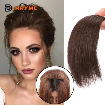 Pruiken Synthetisch Haar Pads Invisable Naadloze Verdikte Haar Wortel Pad Hoge Haarverlenging Clip-In Hair Top Side Cover wit Haar