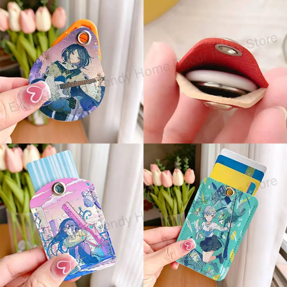 P-Project Game S-Sekai PJSK Wholesale PU Leather Card Cover 3 Styles Available Teardrop Long Small Rectangle Keychain