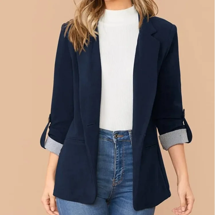 2025 Damska marynarka Casual Coats Fashion Cardigan Temperament Office Elegancki czarny elegancki garnitur casual