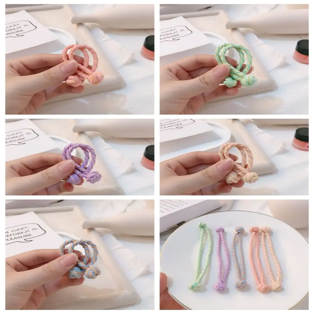 

Sweet High Elastic Chinese Knot Hair Rope Headdress Ponytail Holder Candy Color Hair Tie Rubber Band Korean Style Wedding