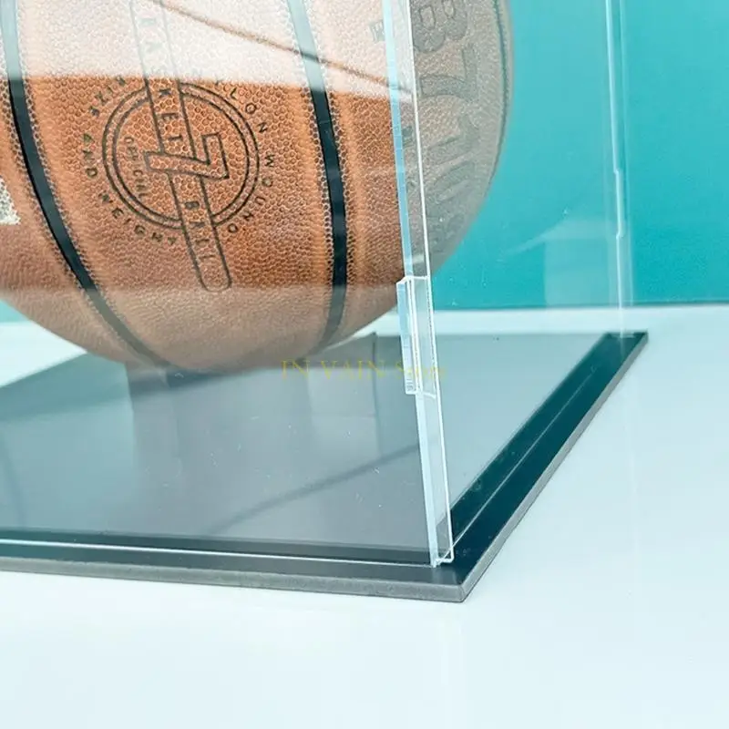 

M5TC Acrylic Basketball Display Case Clear Football Basketball Storage Box Sports Memorabilia Holder Soccer Display Stand