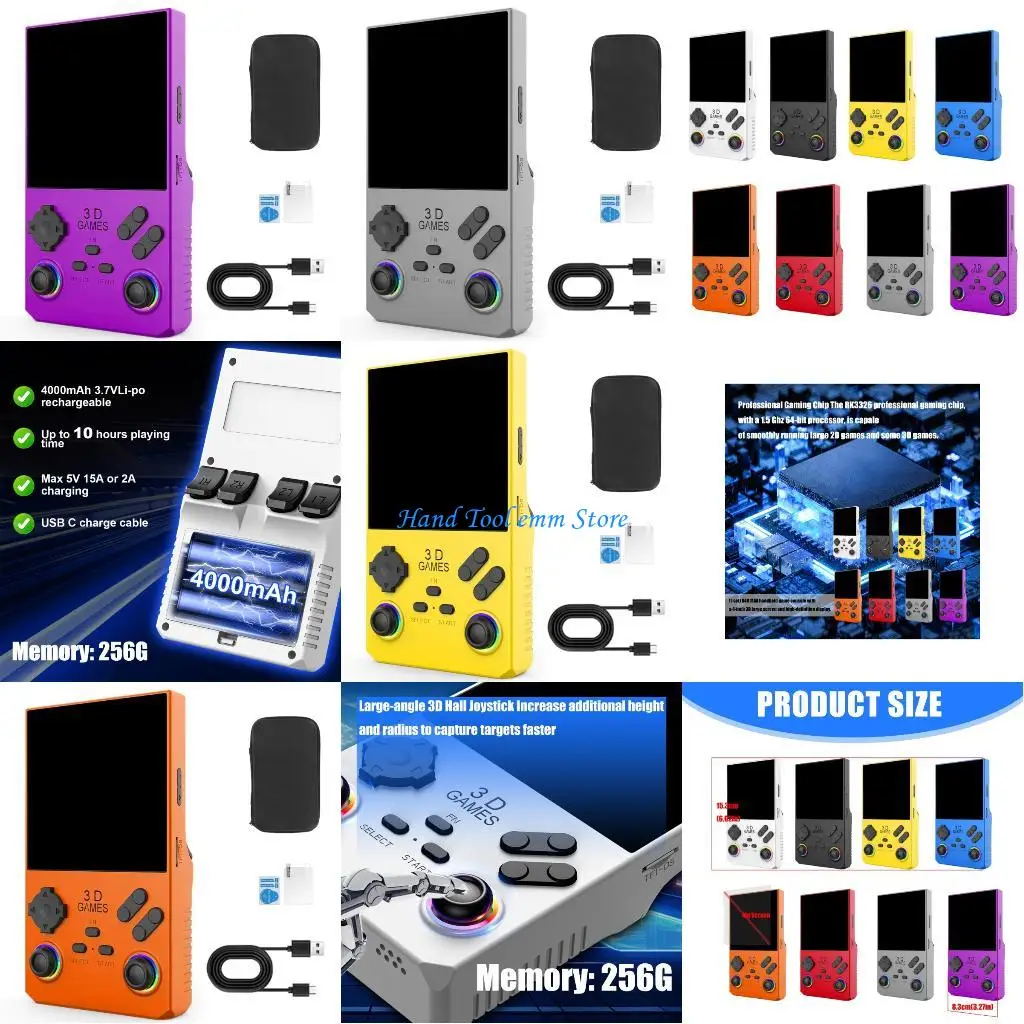 

H37F Lightweight 4Inch Screen Retro Gaming Console 256GB Storage Open Source Platform Extended Playtimes