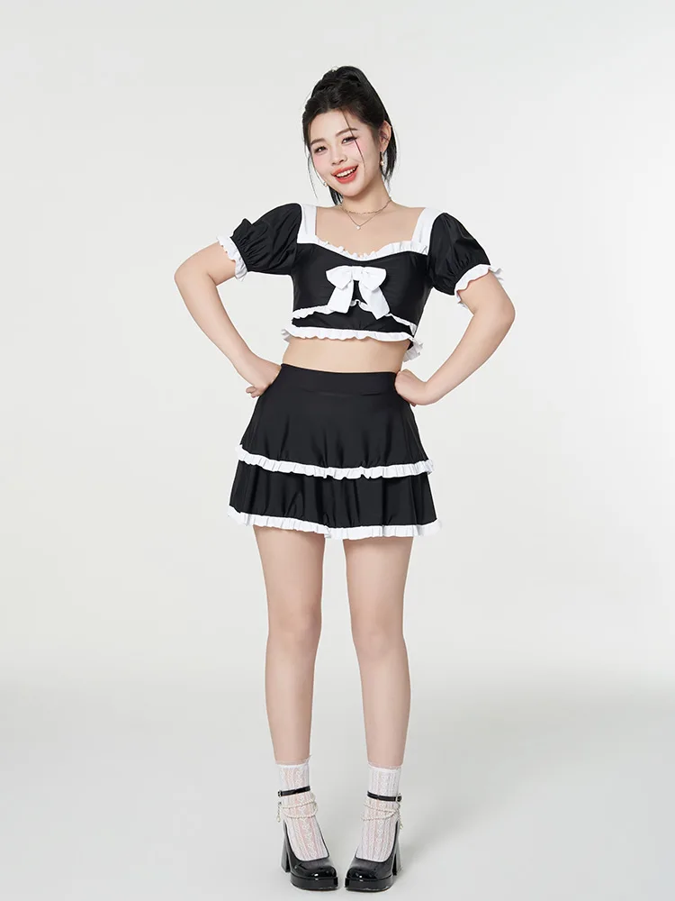 plus Size Cute Two-Piece Swimsuit for Girls Pear Shape Fat MM Swimming Suit Slimming Design Advanced Feel Small Girls Swimwear