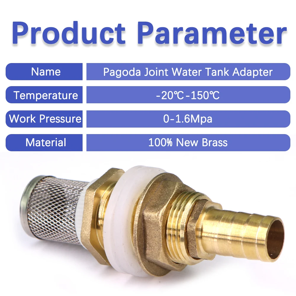محول خزان مياه من الفولاذ المقاوم للصدأ ، وصلة معبد من النحاس الأصفر ، شاشة مرشح لري الحدائق وحوض السمك ، حوض أسماك الزينة ، 6-19 ،